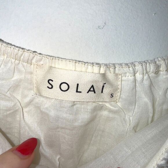 Solai The Label Boho Baby Doll Mini Dress - Floral Motif Cream S - Picture 5 of 6